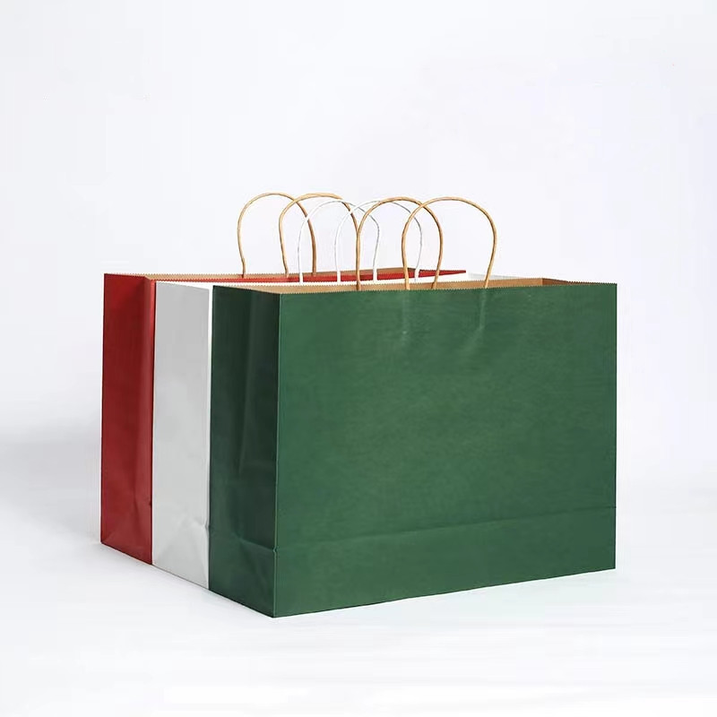 Sac shopping en papier kraft mat de couleur vive