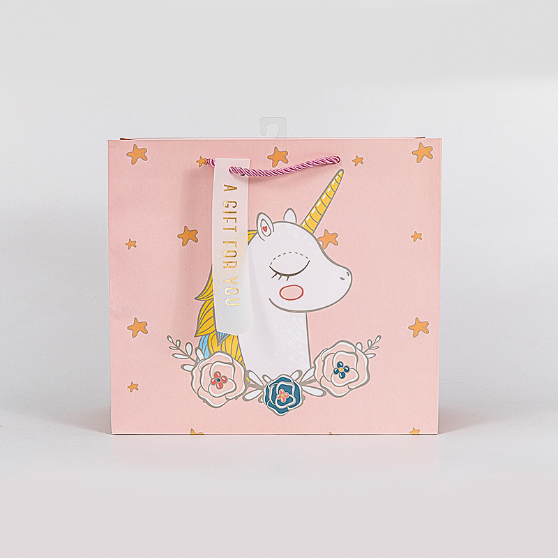 Sac en papier cadeau licorne CMJN pour enfants